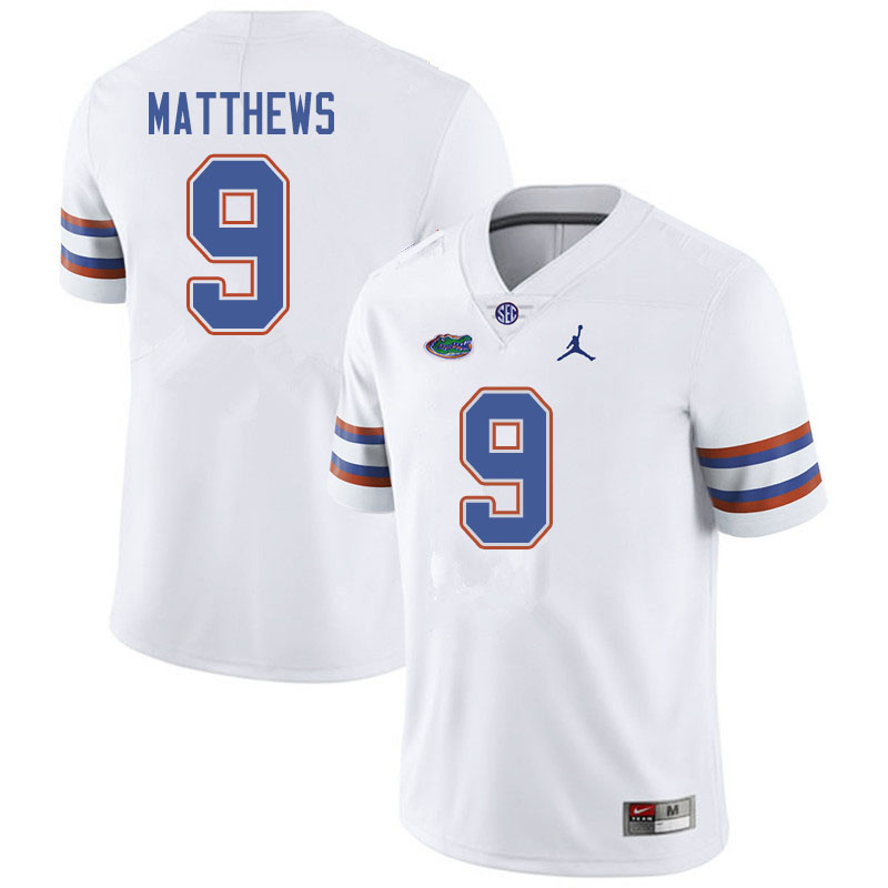 Jordan Brand Men #9 Luke Matthews Florida Gators College Football Jerseys Sale-White